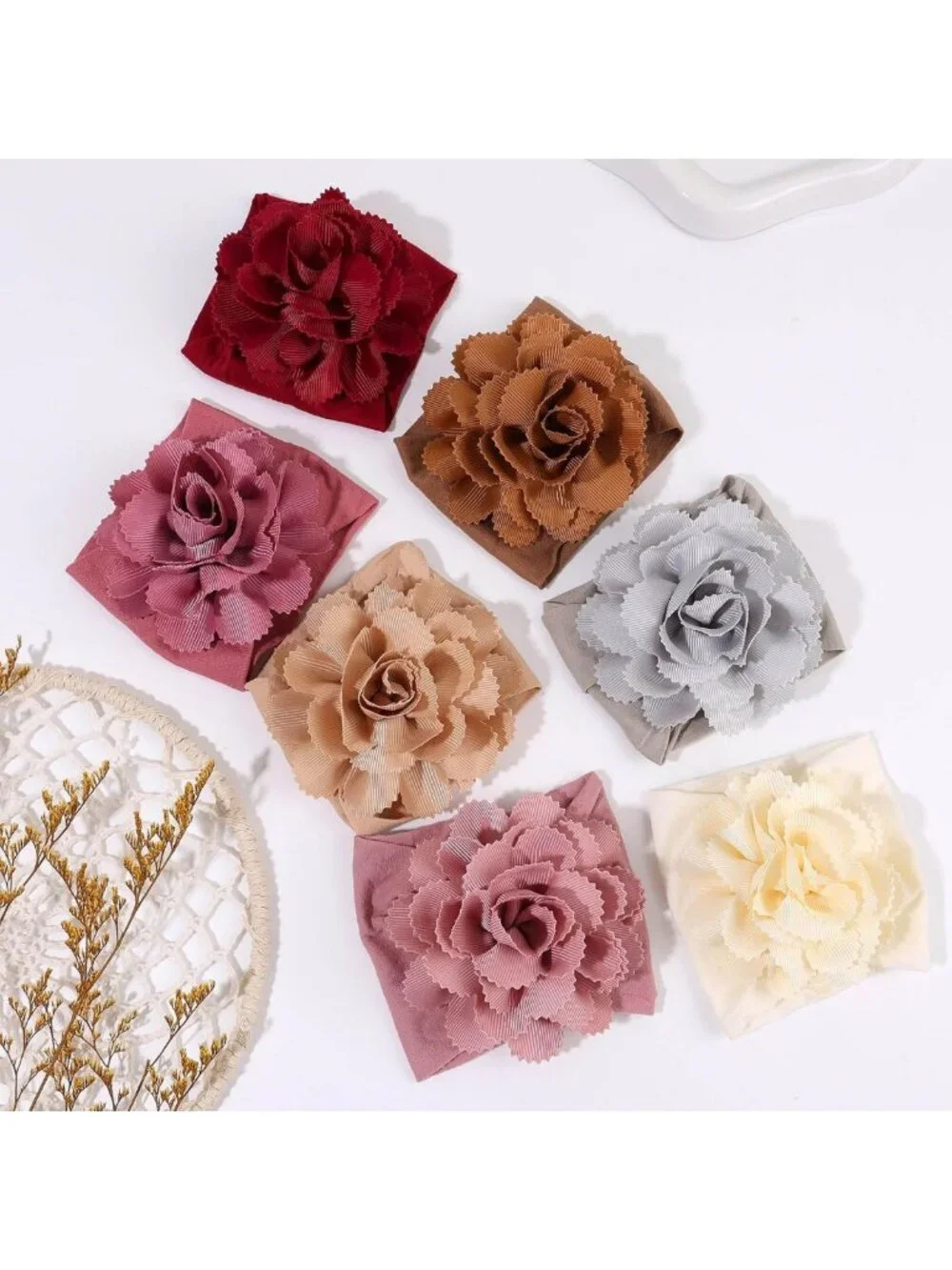 24PCS Baby Girls' Bow Headbands | Elastic Nylon Hair Accessories for Infants